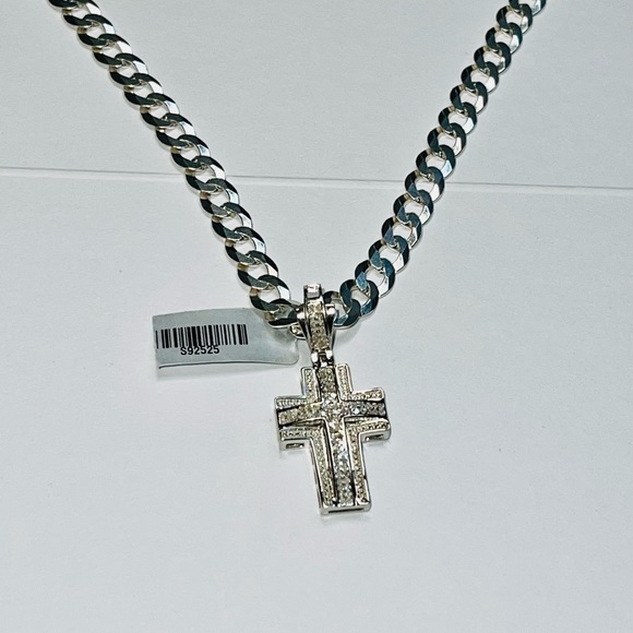 Real diamond cross pendant, NOT CZ NOT MOISSANITE best gift for men real diamond - Picture 8 of 8